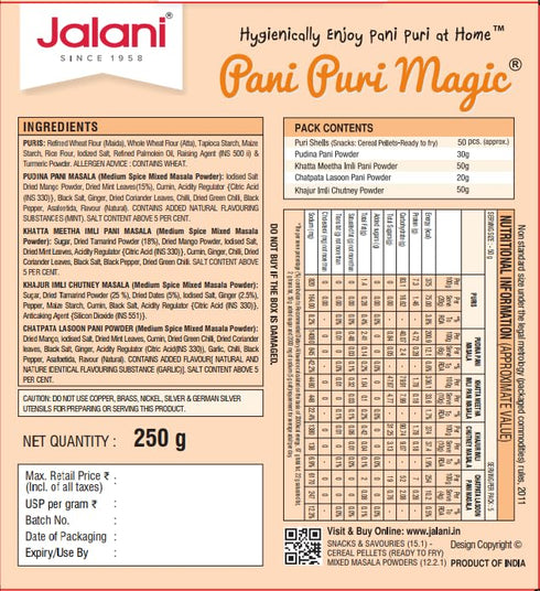 Jalani Pani Puri Magic 270g Box